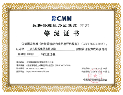 數(shù)據(jù)管理能力成熟度等級證書
